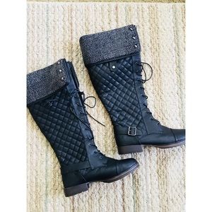 Black Quilted Boots